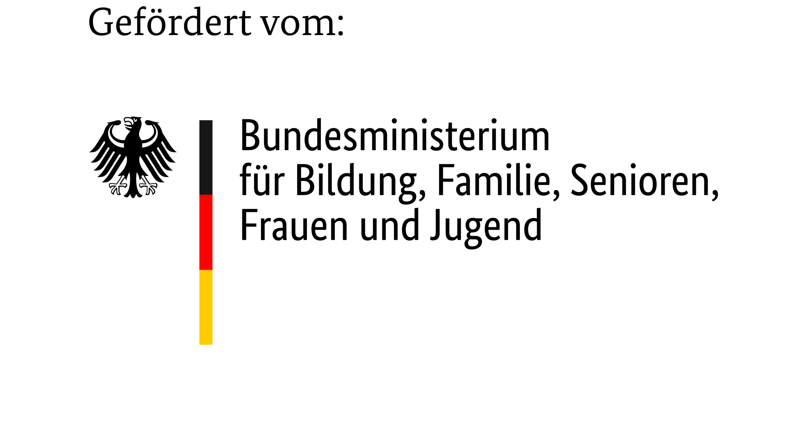 Logo des Bundesministeriums für Bildung Familie Senioren Frauen und Jugend mit schwarzem Adler und Flagge Logo des Bundesministeriums für Bildung Familie Senioren Frauen und Jugend mit schwarzem Adler und Flagge